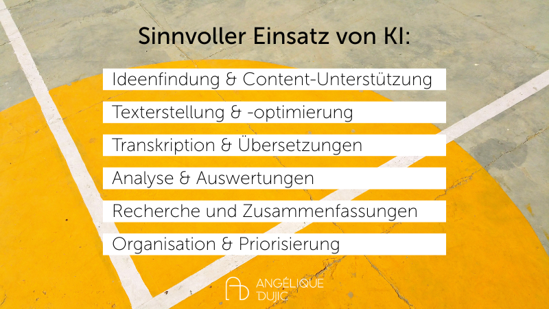 Aufgaben die gut an die KI delegiert werden können - Blog KI statt Mitarbeitende - Angelique Dujic Mentoring für Teamaufbau